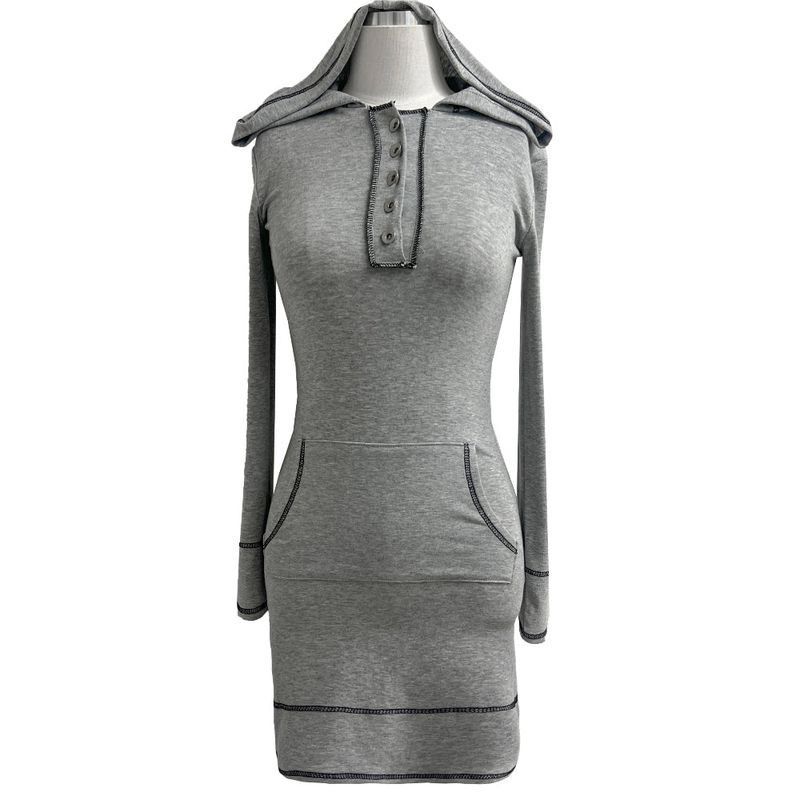Burning Hood Color Stitch Slim Fit Midi Dress (3 Colors)