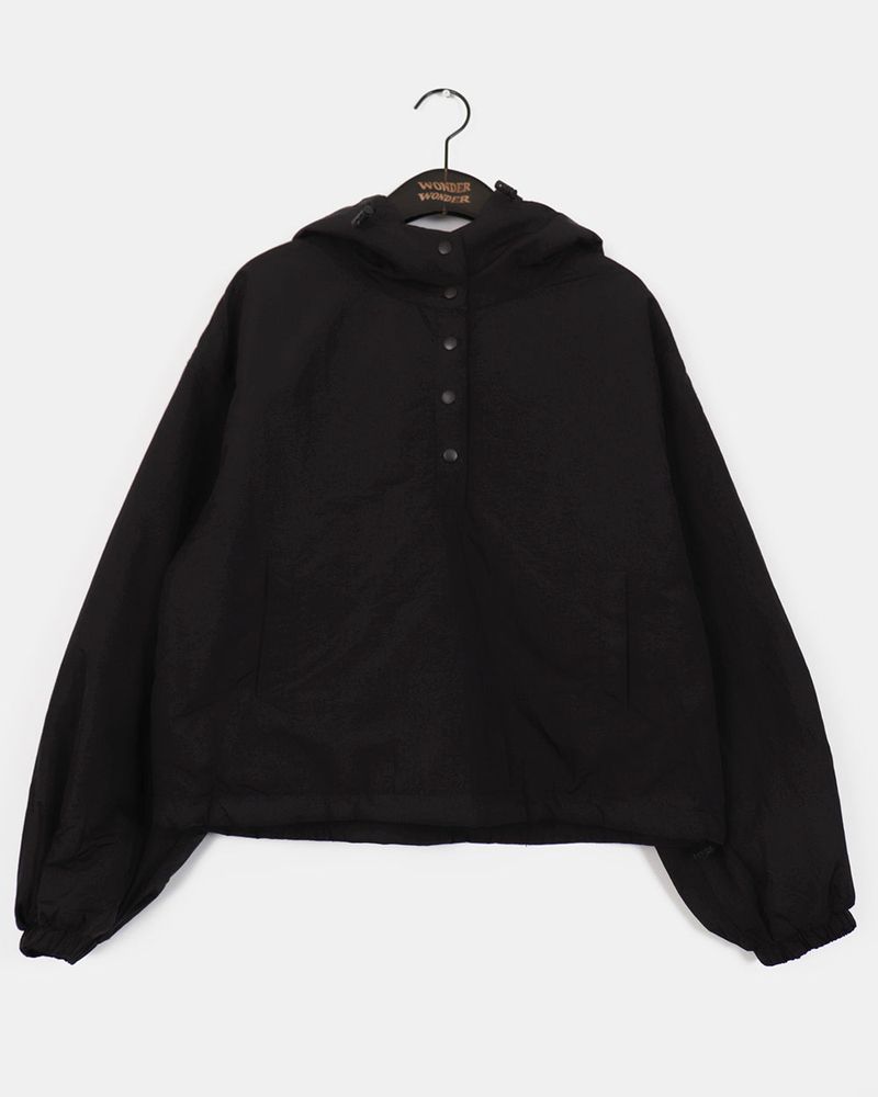 Comil Half Button Padded Hooded Anorak Sweatshirt