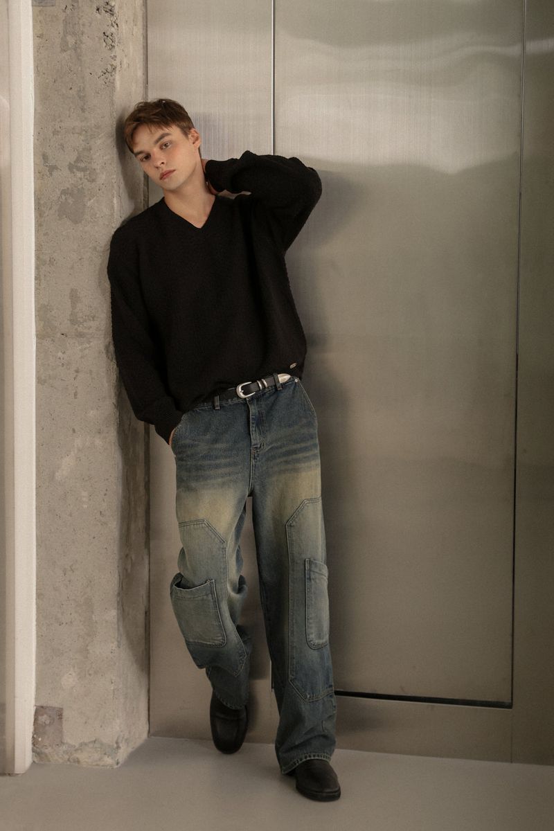 Washed Carpenter Pocket Pants