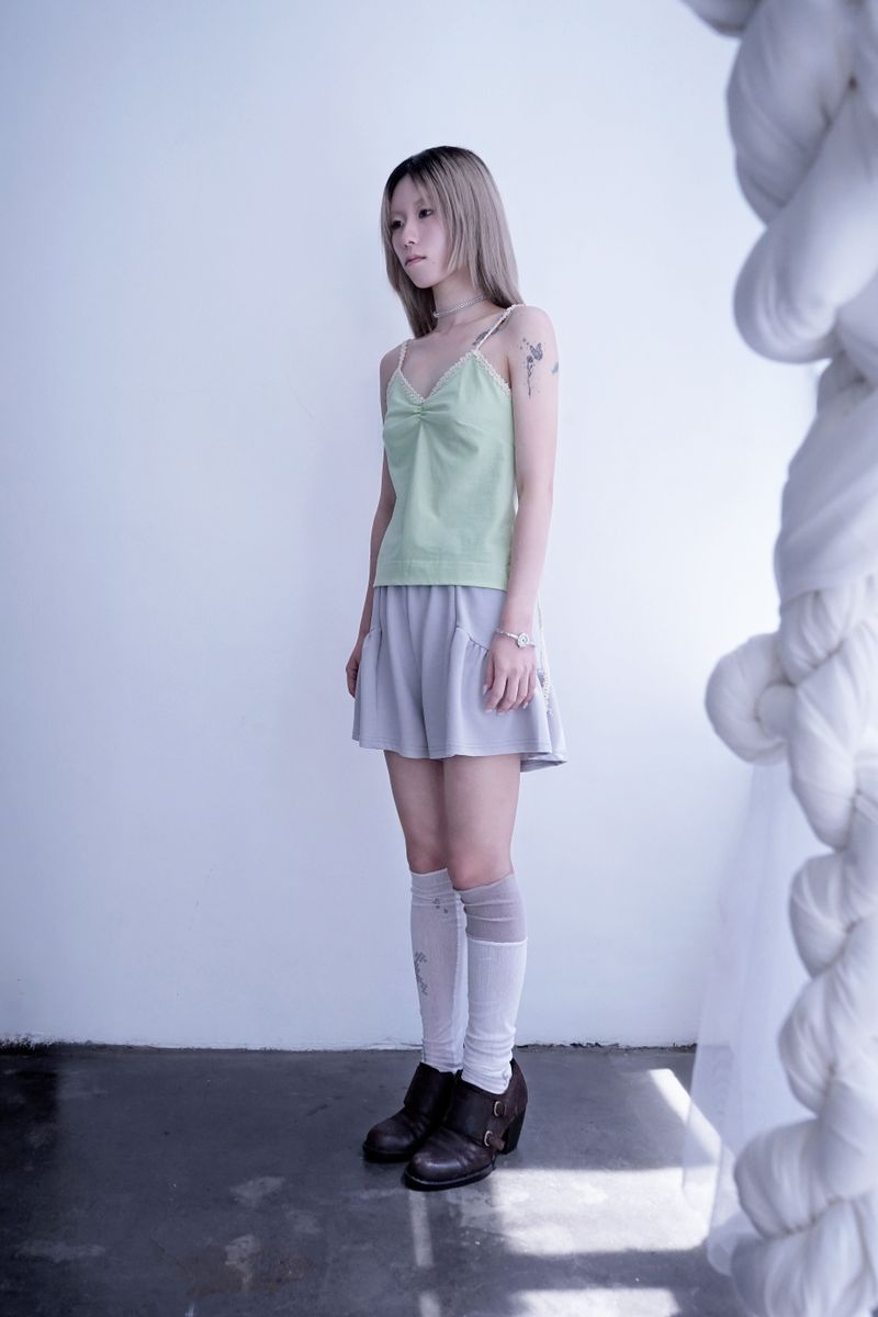 Bloom Frill Shorts (Purple Gray)