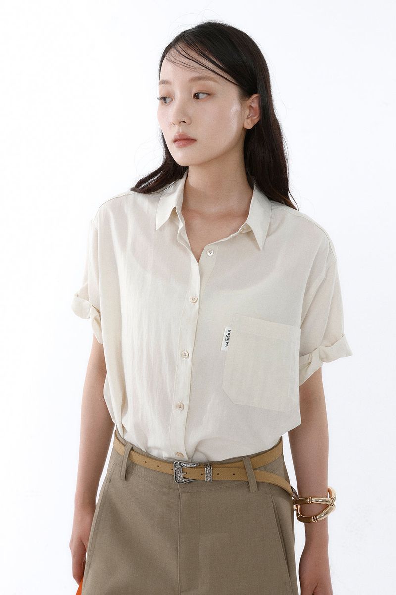 SUMMER ROLL-UP SHIRT_SAND BEIGE