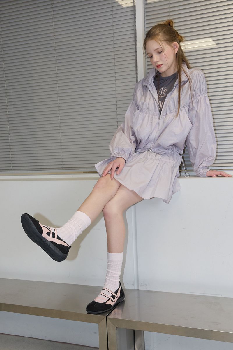 Nudge Strap Flat Shoes - Black
