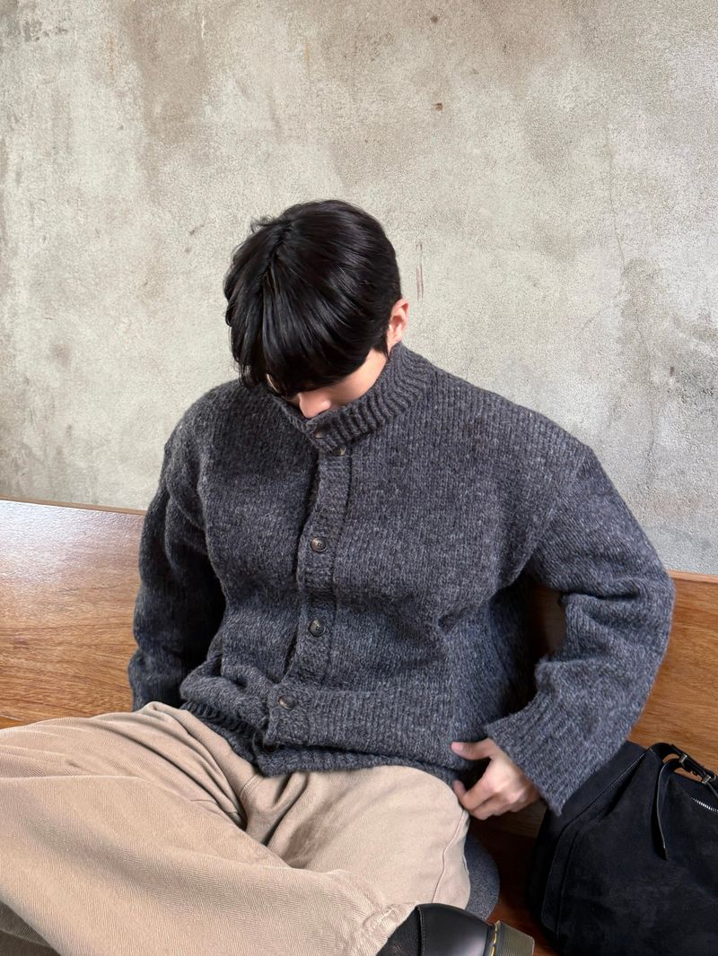 Eden high neck knit cardigan