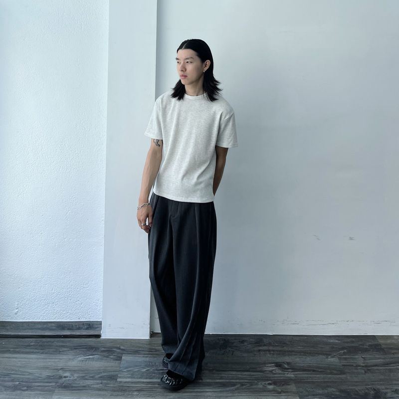 Charcoal Draped Trousers