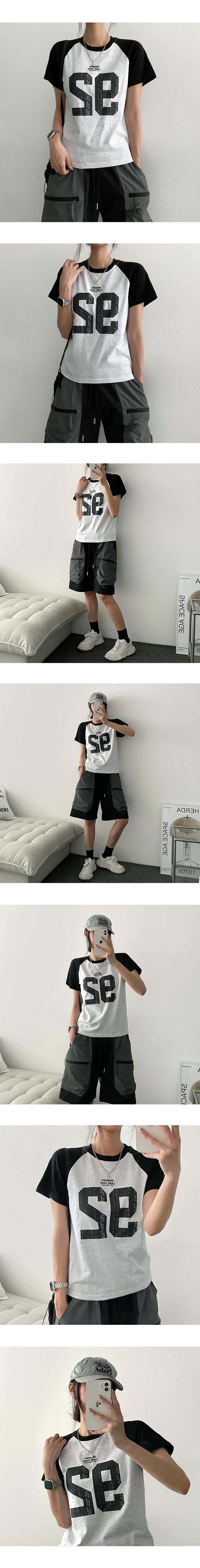 Childish raglan colored short sleeve shirt