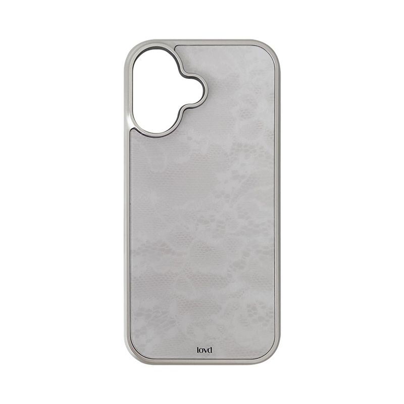 LOVD（ラブド）の「[MADE] [+MagSafe] ヴィンテージレーススマホケース (グラスシルバーバンパー)（スマホグッズ/小物）」