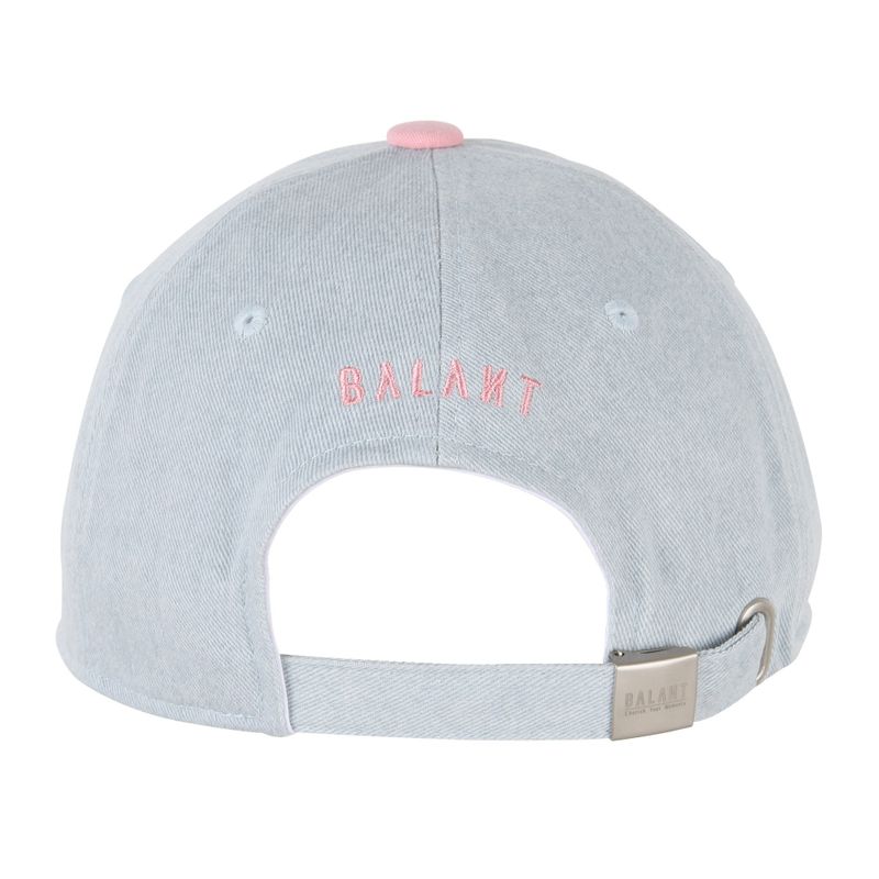 Denim Embroidery Ball Cap - Pink