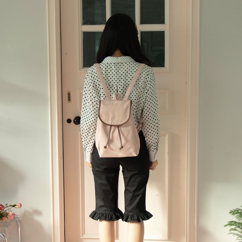 nylon backpack_baby pink