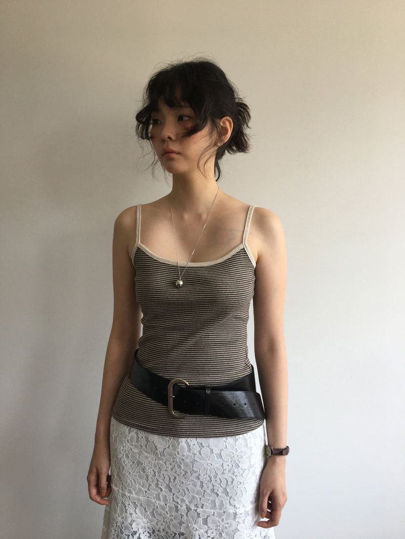 Wide oval buckle belt(2color)