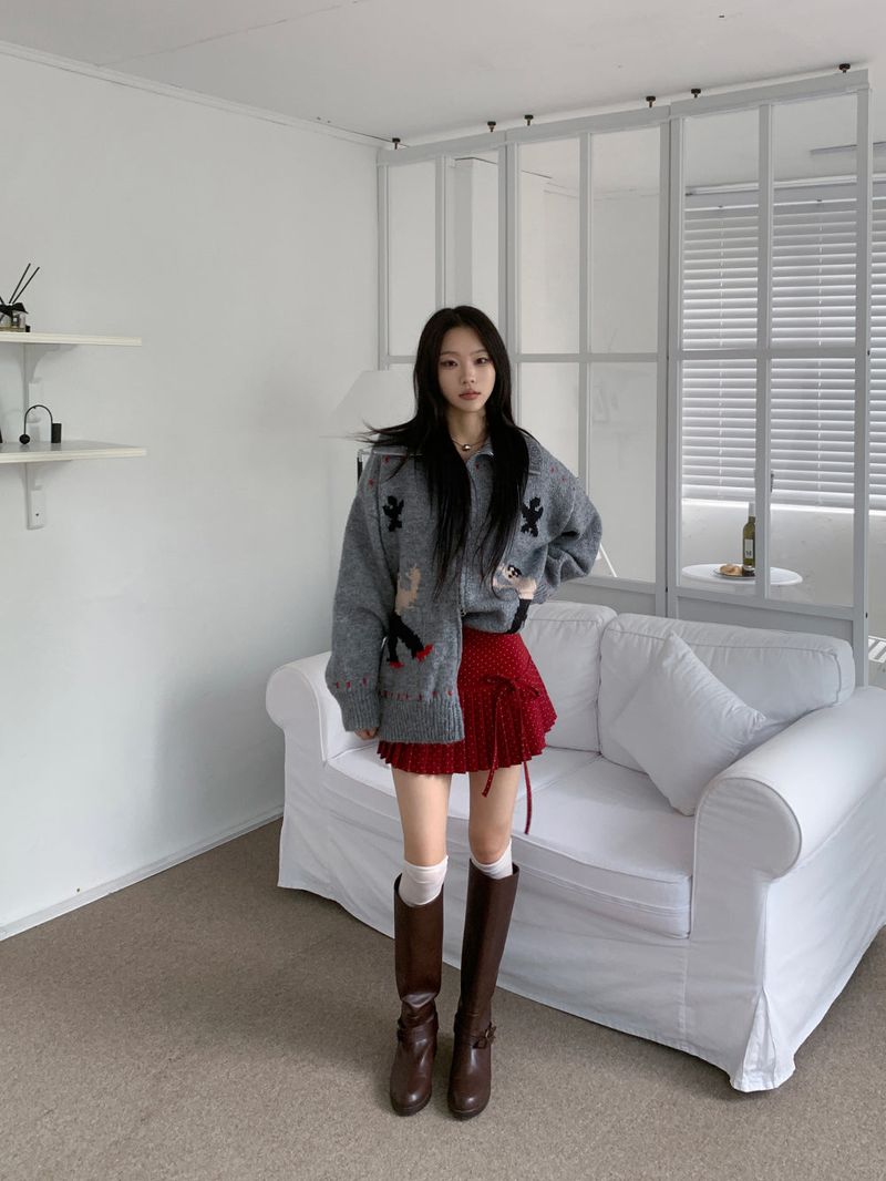 Melody Dot Pleated Mini Skirt (3 colors)