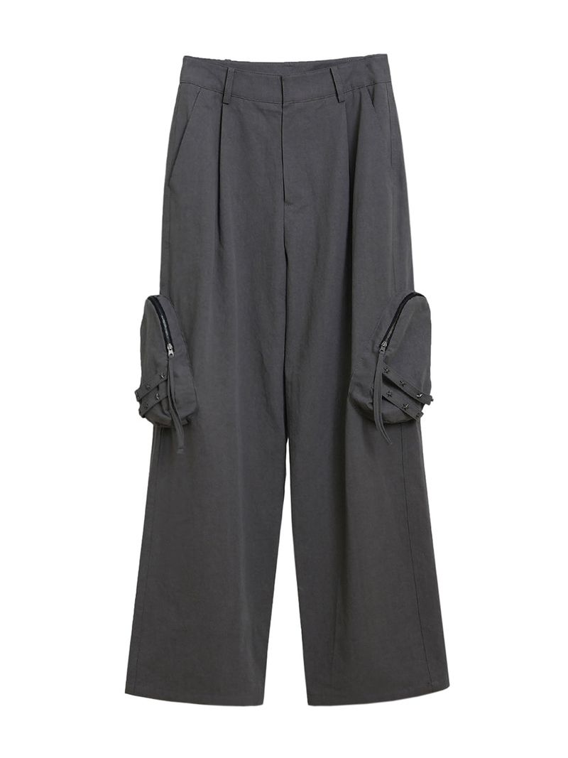 reheat(リヒッ)の「 RIVET STRAP POCKET PANTS_GRAY(Pants)」