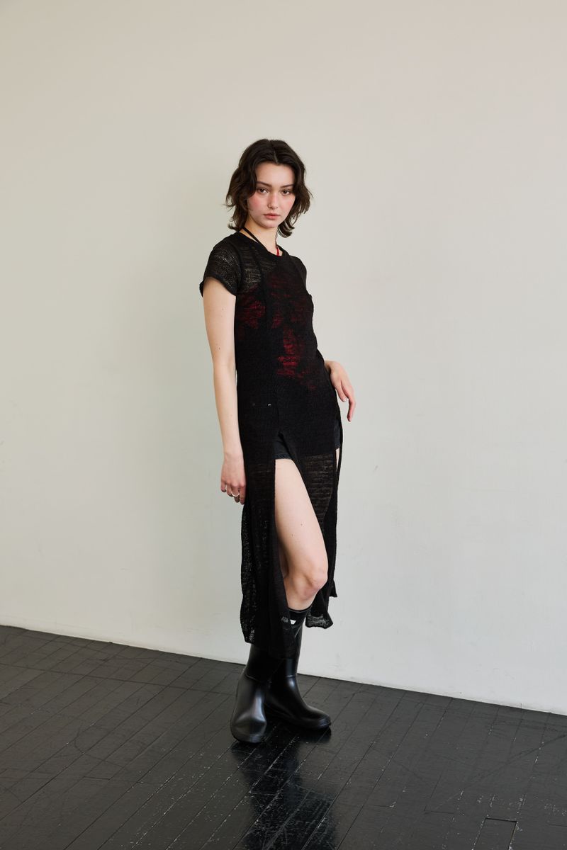 WITTY KNIT ONE-PIECE / BLACK
