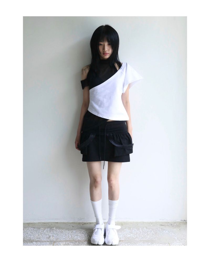 SWEAT BALLOON SKIRT BLACK
