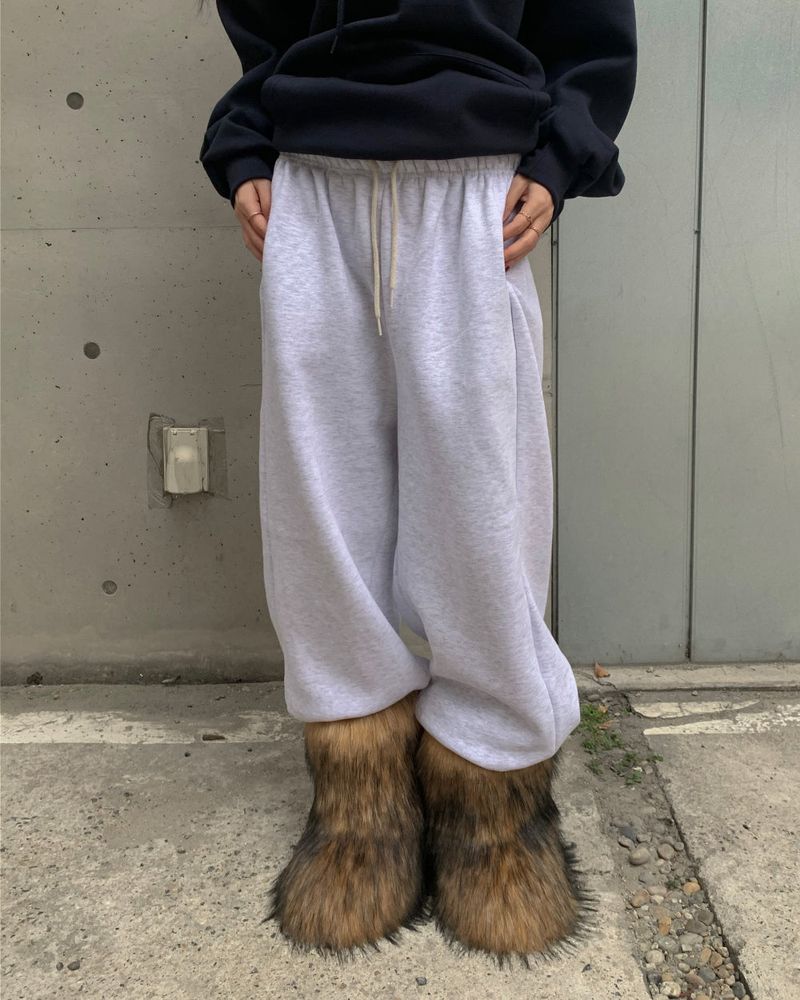 Bear fur boots