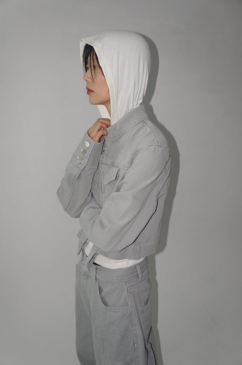 ANGLED GRAY WASHING UNBAL JK (light gray!)