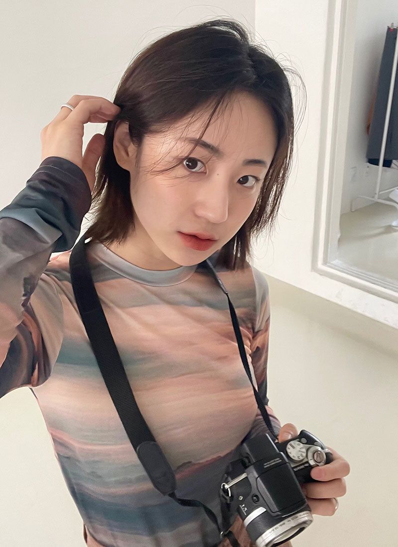 Arco iris（アルコイリス）の「Sunset printing crop T （Tops）」