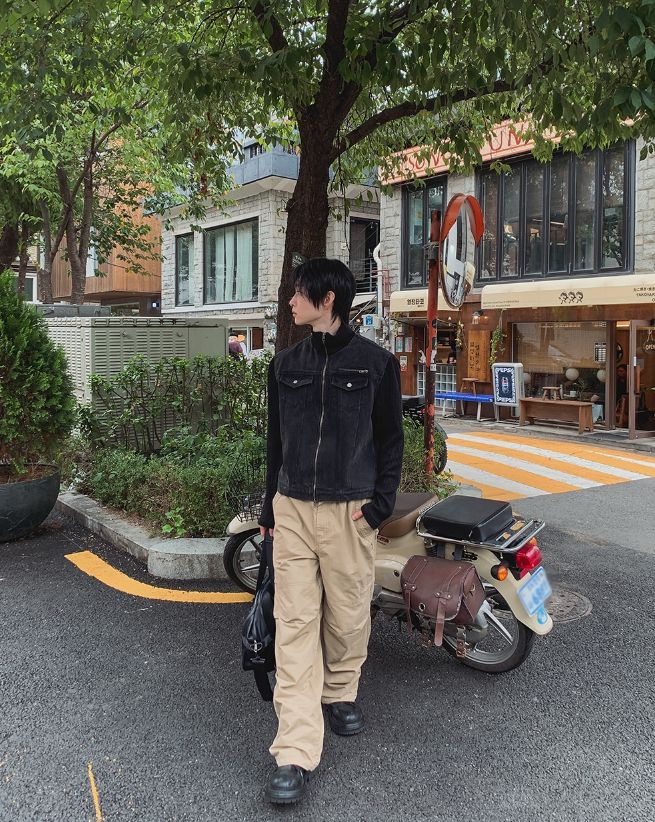 フィールデン プレート ジッパー ワイド パンツ