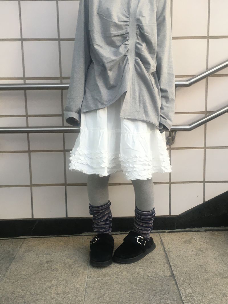 Flare some cotton frill skirt