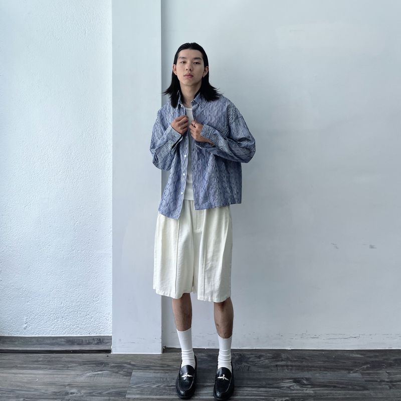 Ripple Texture Stripe Shirt