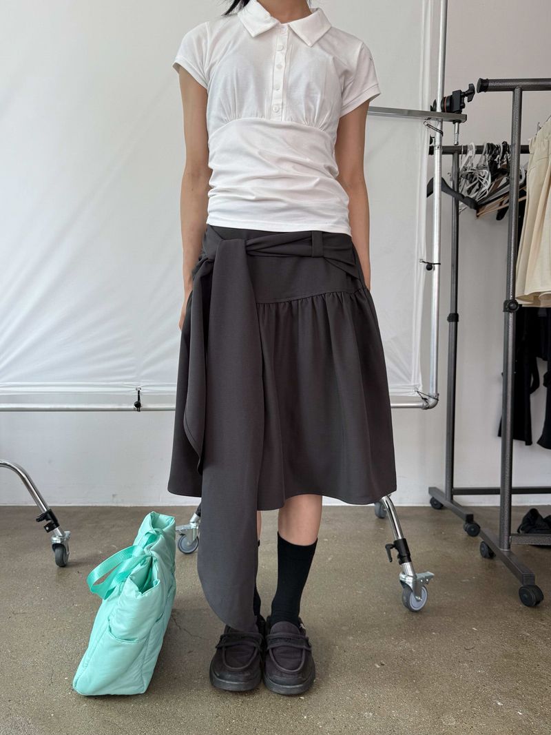  TIE WRAP MIDI SKIRT