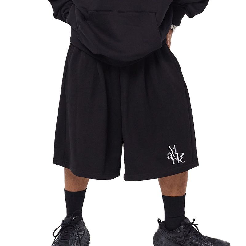M-TP Logo Super Wide Bermuda Pants Black