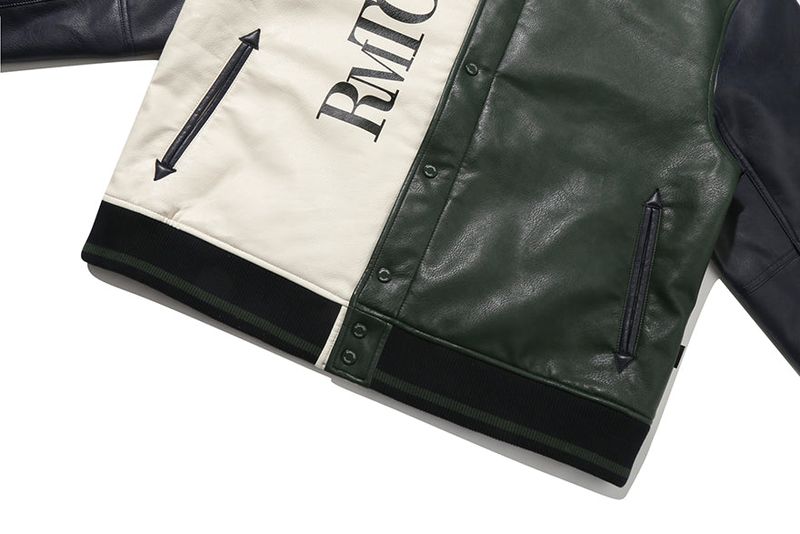 VEGAN LEATHER VARSITY JACKET_NAVY