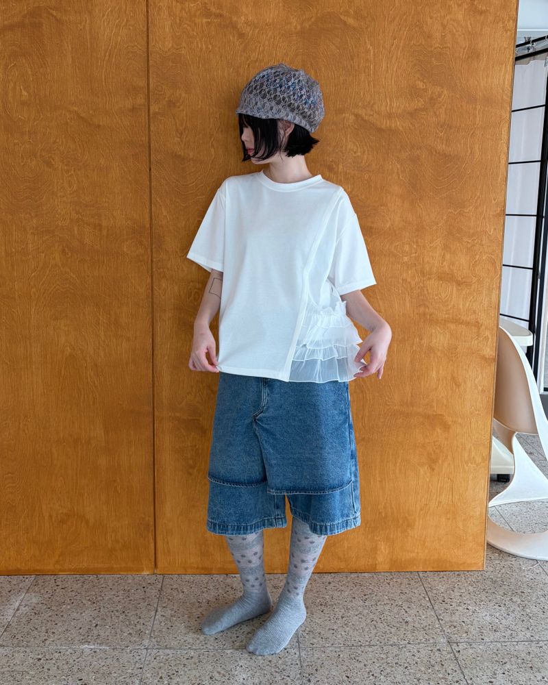 ラッフル エッジ Tシャツ (2colors)