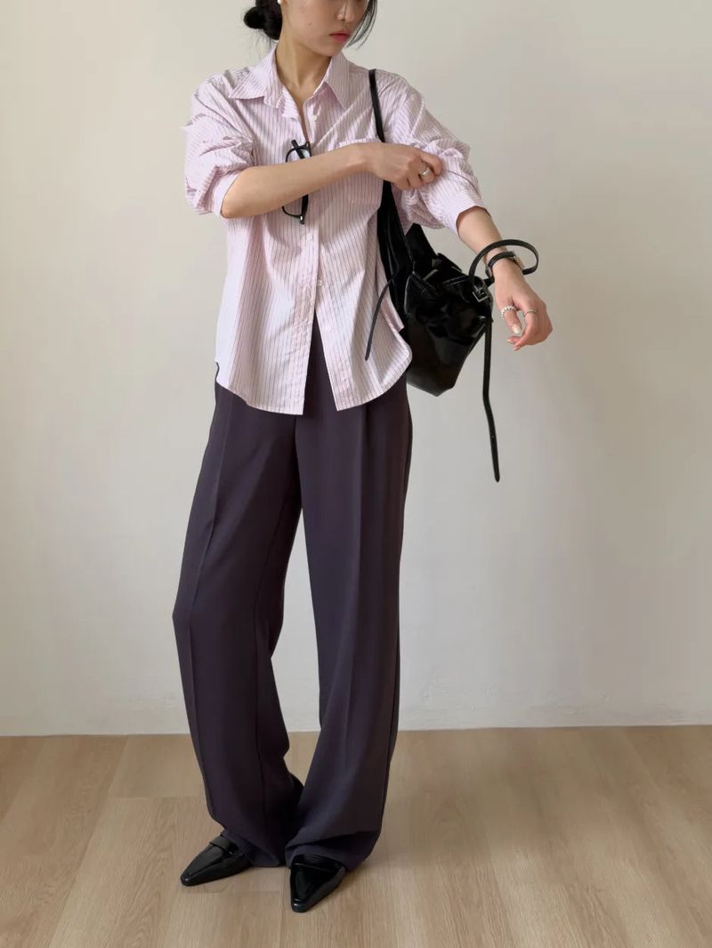 One Tuck Semi-Wide Slacks