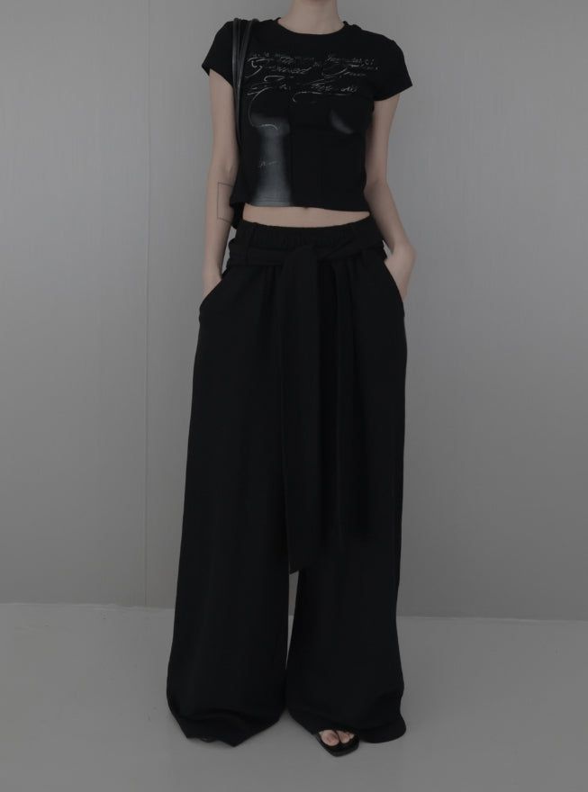 Tie Maxi Wide Sweatpants