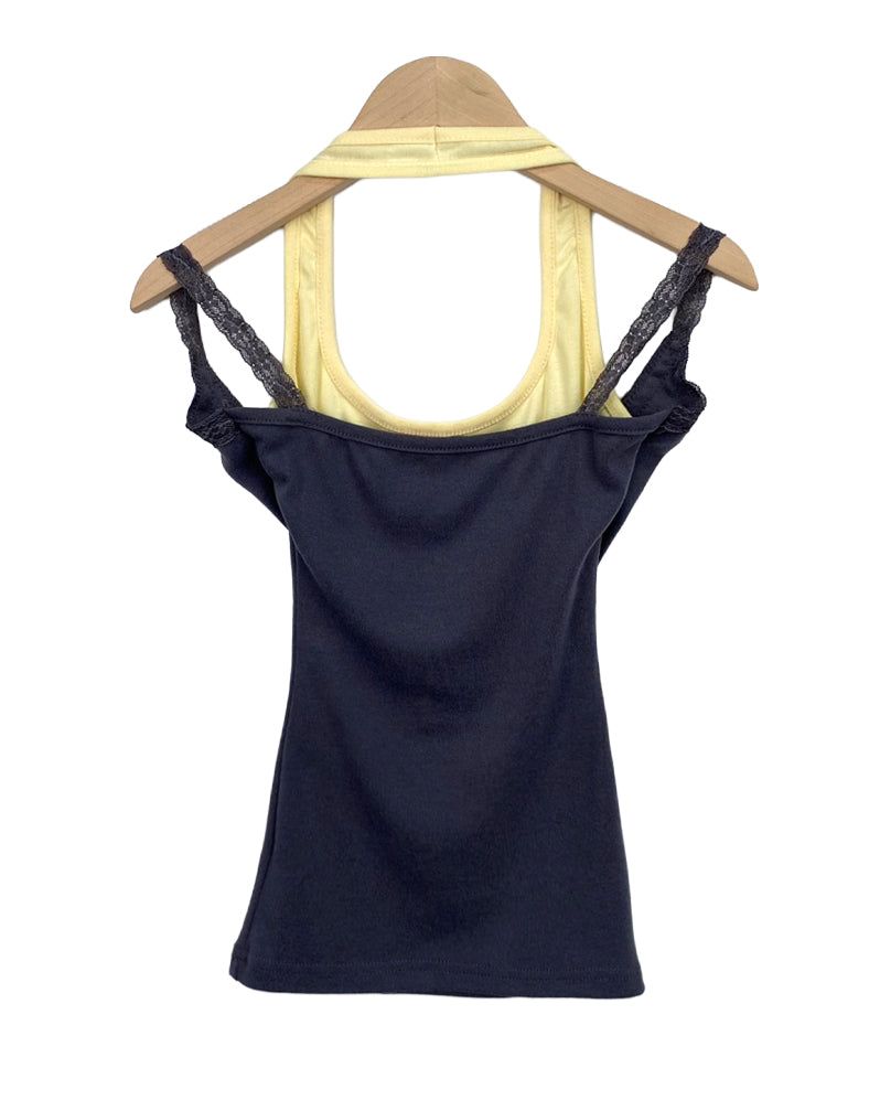 Coden Layered Halter Sleeveless Top