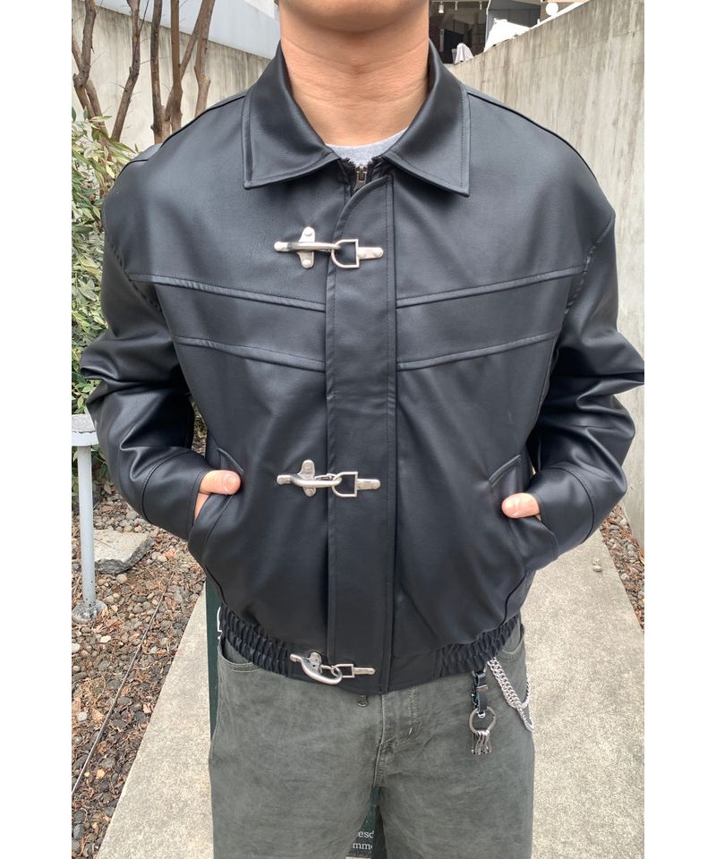 Hook Leather Crop Jacket