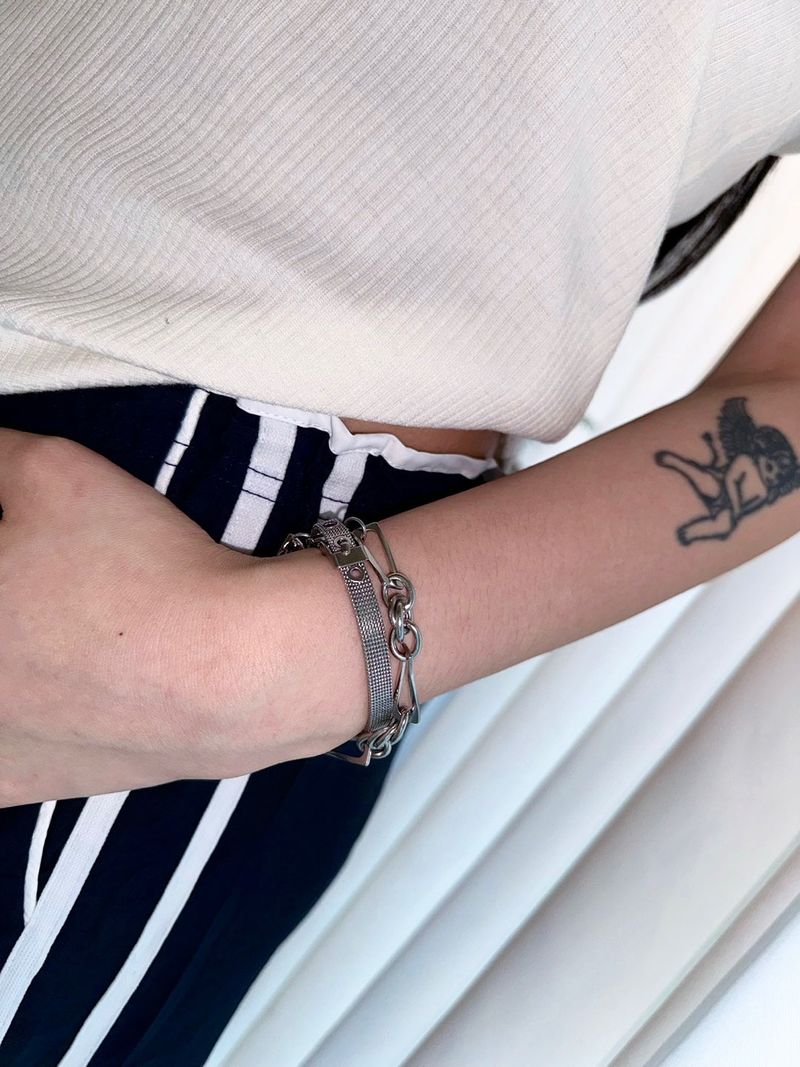 Silver belt bracelet