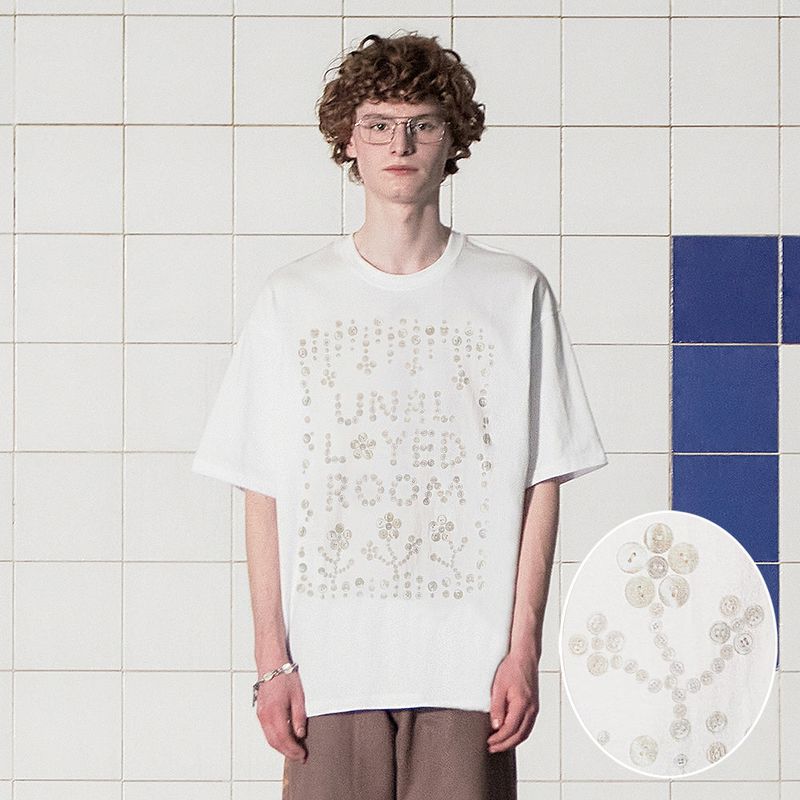 BUTTON LOGO T SHIRT / WHITE
