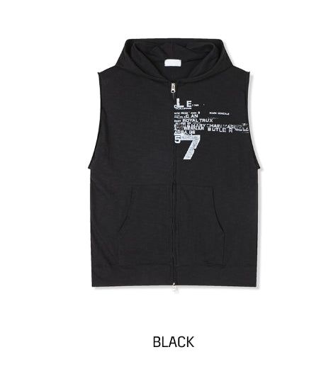 Seventh Lettering Hooded Zip-Up Vest