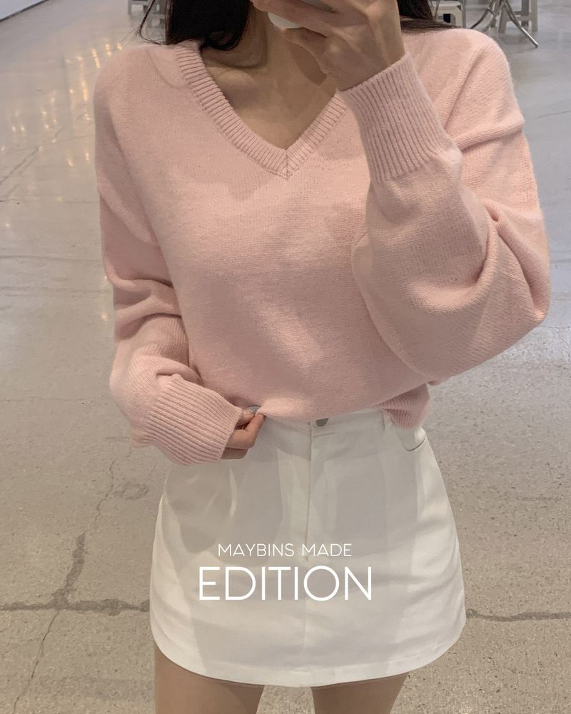 【MADE】V-neck basic knit