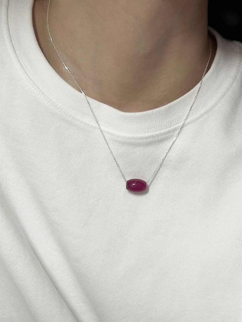 [925silver] Jelly bean necklace