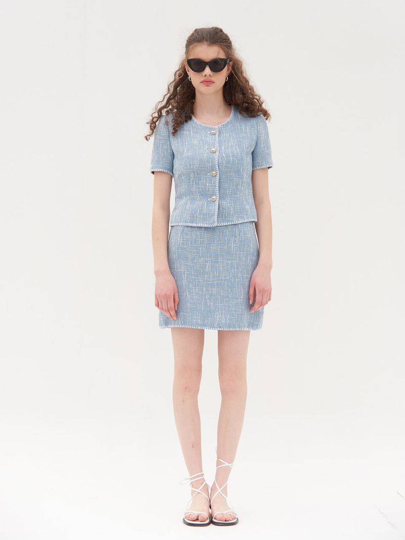 SUZY TWEED MINI SKIRT_BLUE