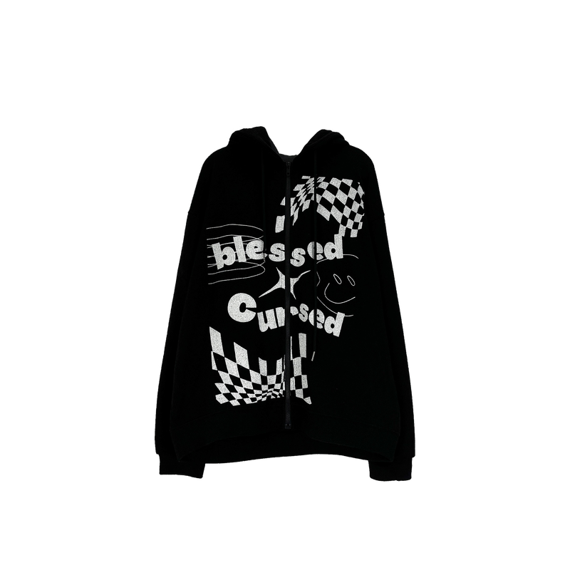 flag knitwear zip-up