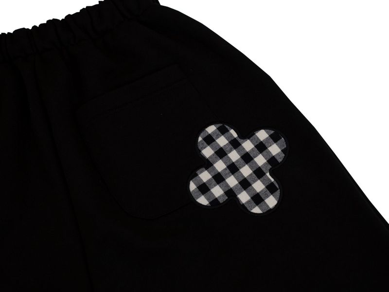 CHECK FOLDING BERMUDA SWEATPANTS