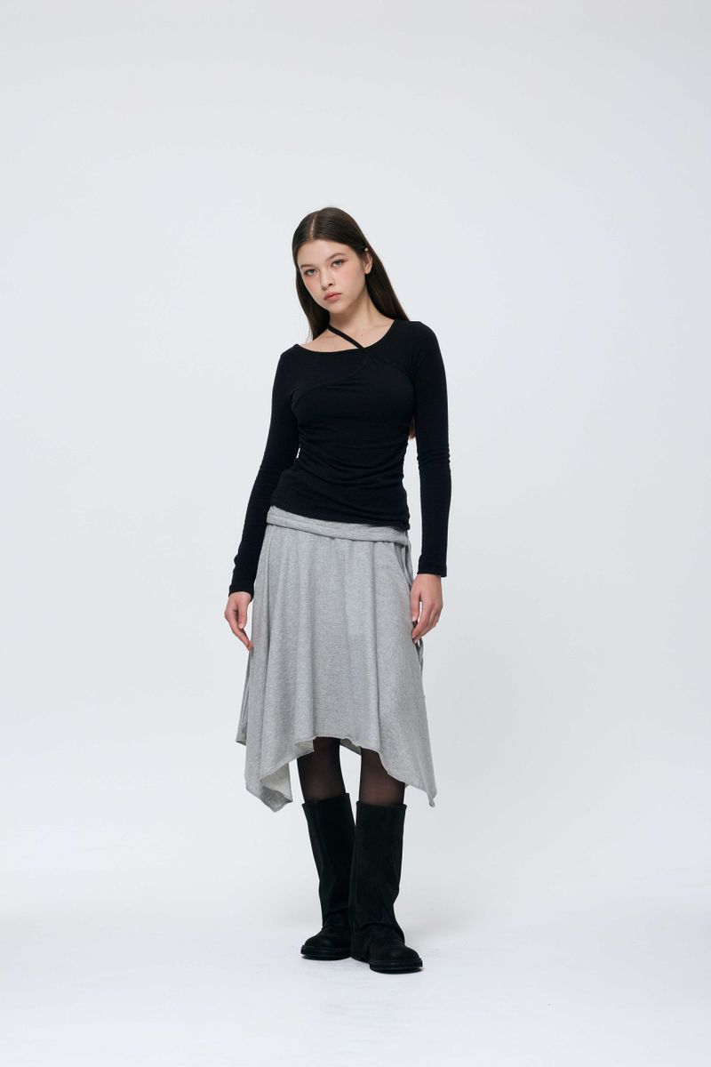 MUREN SHIRRING TOP / BLACK