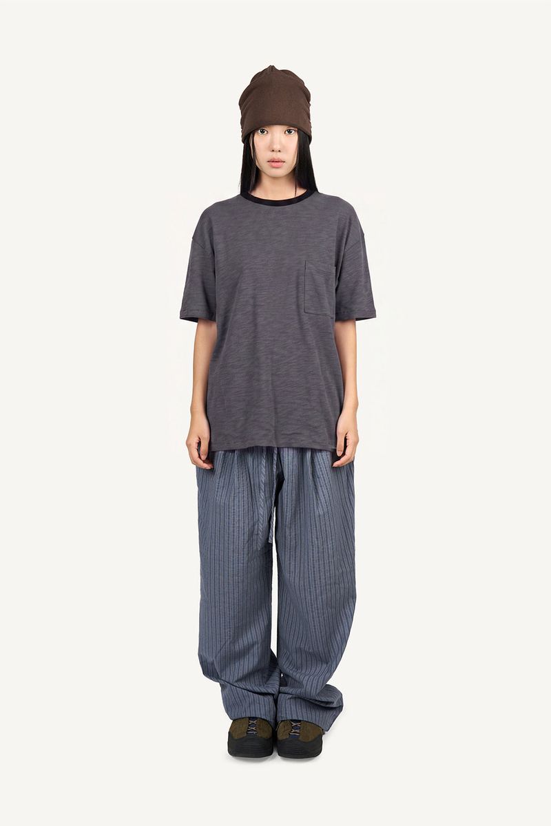 Slub rib layered T-shirt