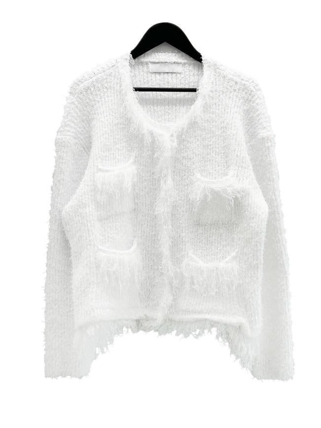 Flat Tweed Knit Cardigan