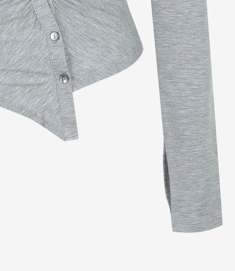 Jelly Button Asymmetric Ruched Top
