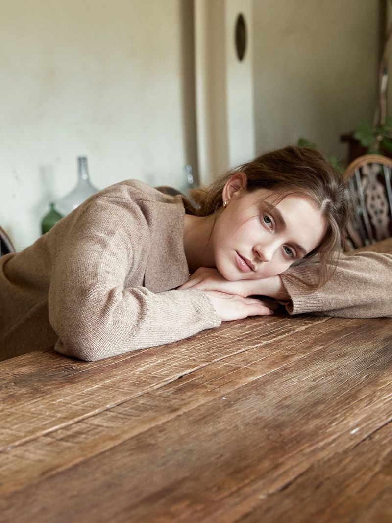 SERIN v-neck collar wool knit