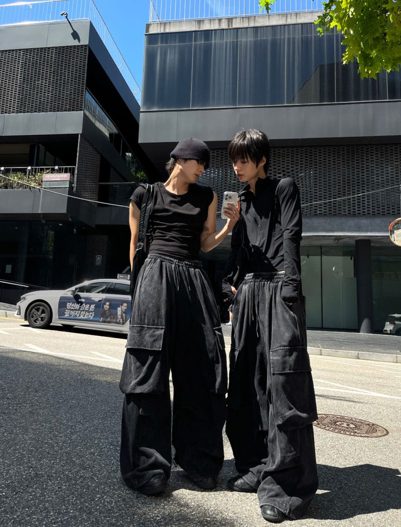 Washed Cargo Jogger Pants