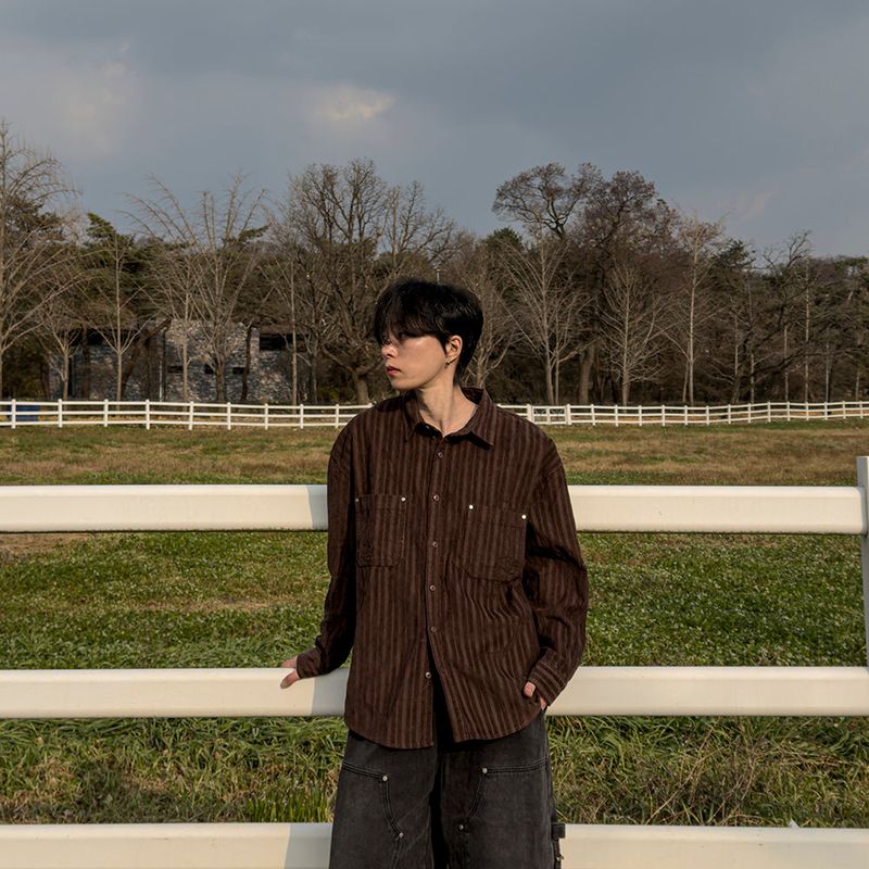 Berl heavy corduroy rivet shirt