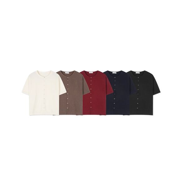 [1+1] Snapd Round Short Sleeve Cardigan