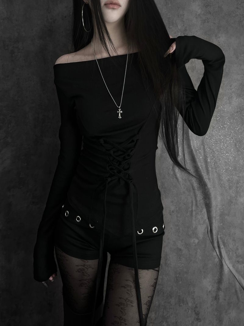 basic corset off-shoulder T (2color)