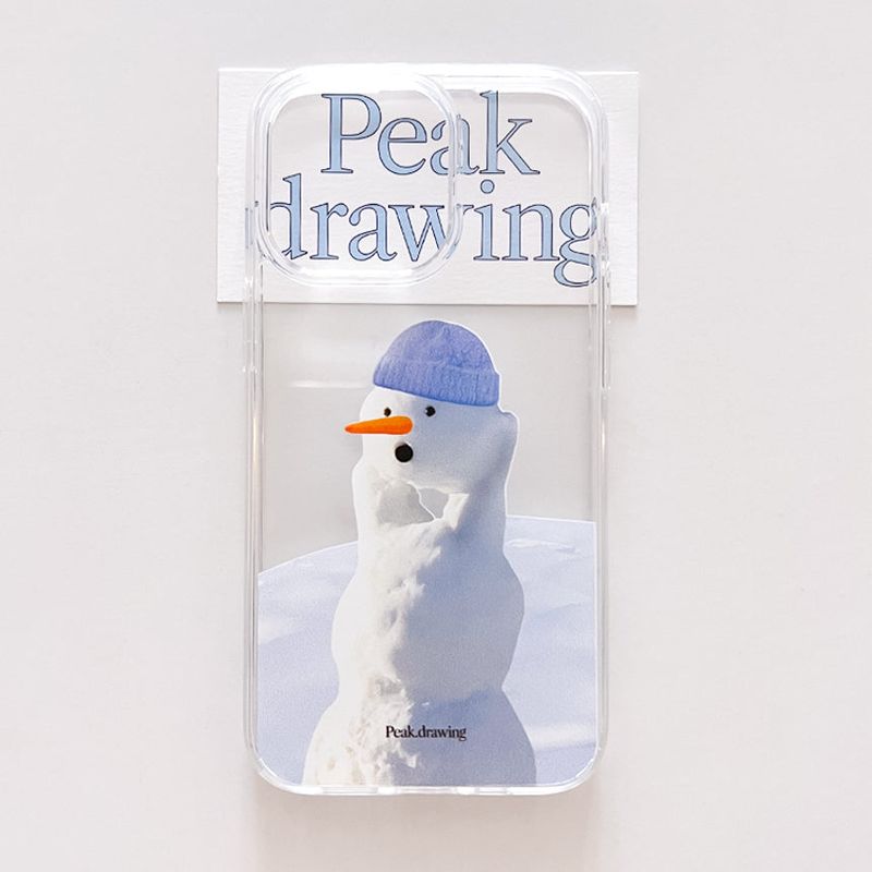 Picky snowman jelly hard case (clear)
