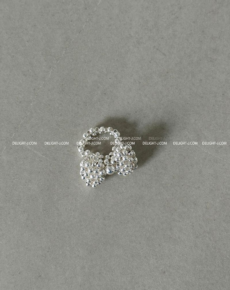 Silver Big Ribbon Ring Ring